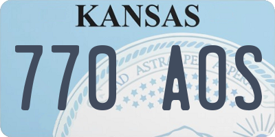KS license plate 770AOS