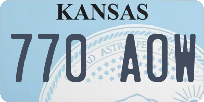 KS license plate 770AOW