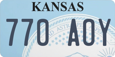 KS license plate 770AOY