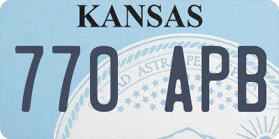 KS license plate 770APB