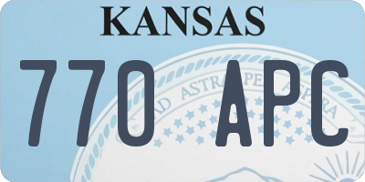 KS license plate 770APC