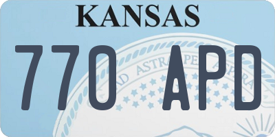 KS license plate 770APD
