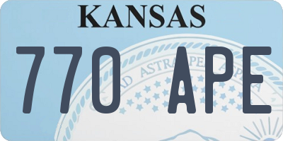 KS license plate 770APE