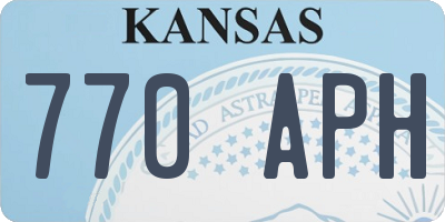 KS license plate 770APH