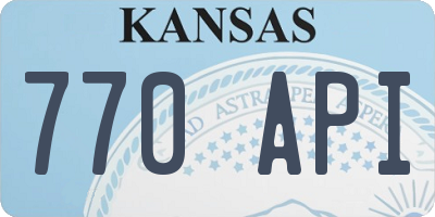 KS license plate 770API