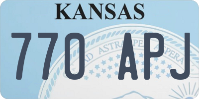 KS license plate 770APJ