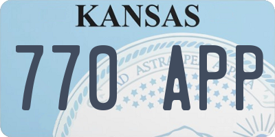 KS license plate 770APP