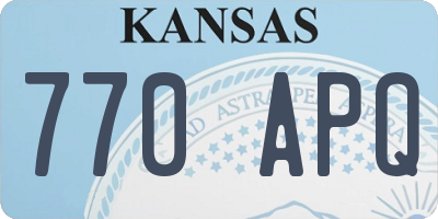 KS license plate 770APQ