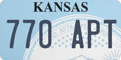 KS license plate 770APT