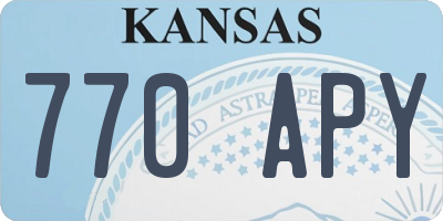 KS license plate 770APY
