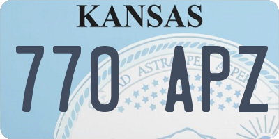 KS license plate 770APZ