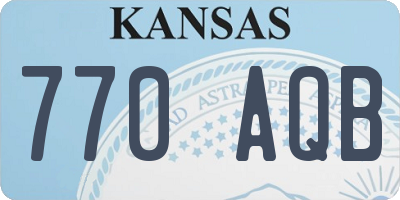 KS license plate 770AQB