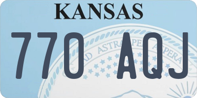 KS license plate 770AQJ