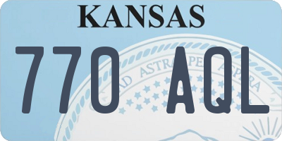 KS license plate 770AQL