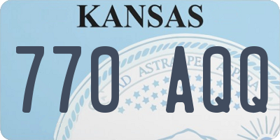 KS license plate 770AQQ