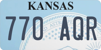 KS license plate 770AQR