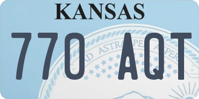 KS license plate 770AQT