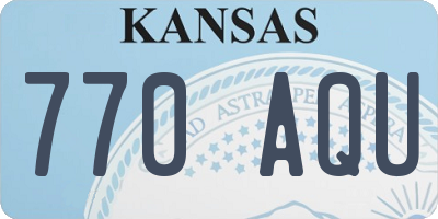 KS license plate 770AQU