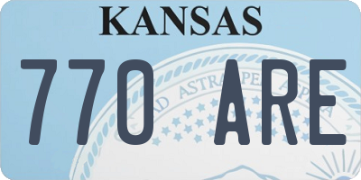 KS license plate 770ARE