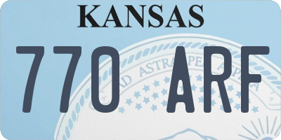 KS license plate 770ARF