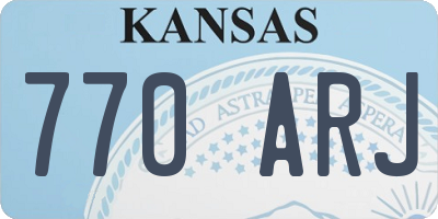 KS license plate 770ARJ