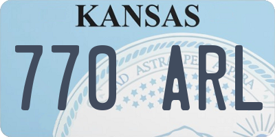KS license plate 770ARL