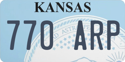 KS license plate 770ARP