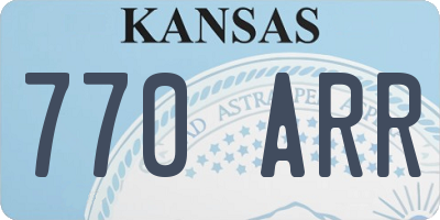 KS license plate 770ARR