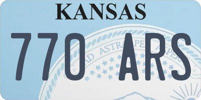 KS license plate 770ARS