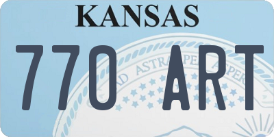 KS license plate 770ART