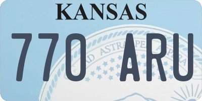KS license plate 770ARU