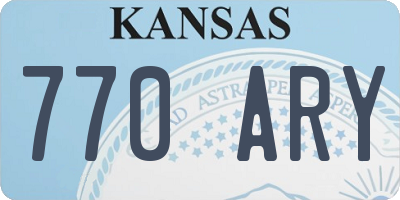 KS license plate 770ARY