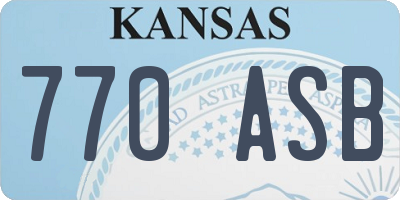 KS license plate 770ASB