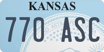 KS license plate 770ASC