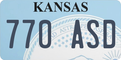 KS license plate 770ASD