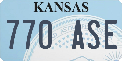 KS license plate 770ASE