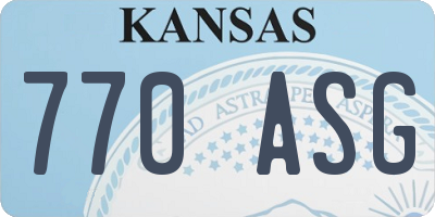 KS license plate 770ASG