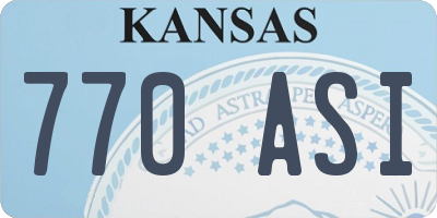 KS license plate 770ASI