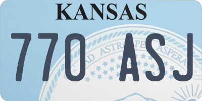 KS license plate 770ASJ