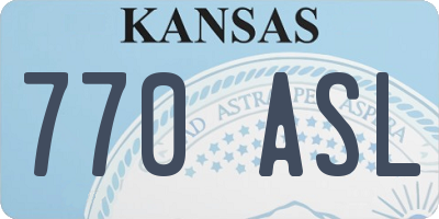 KS license plate 770ASL