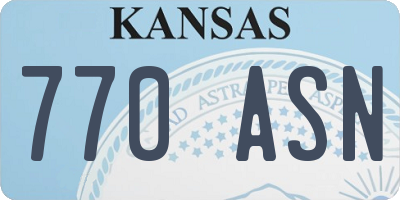 KS license plate 770ASN