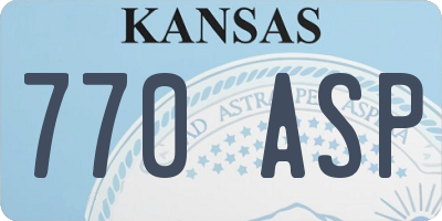 KS license plate 770ASP