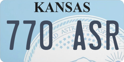 KS license plate 770ASR
