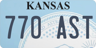KS license plate 770AST