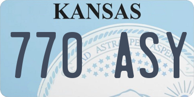 KS license plate 770ASY