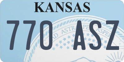 KS license plate 770ASZ