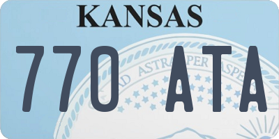 KS license plate 770ATA