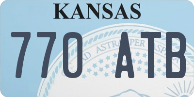 KS license plate 770ATB
