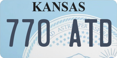 KS license plate 770ATD