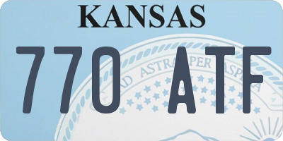 KS license plate 770ATF